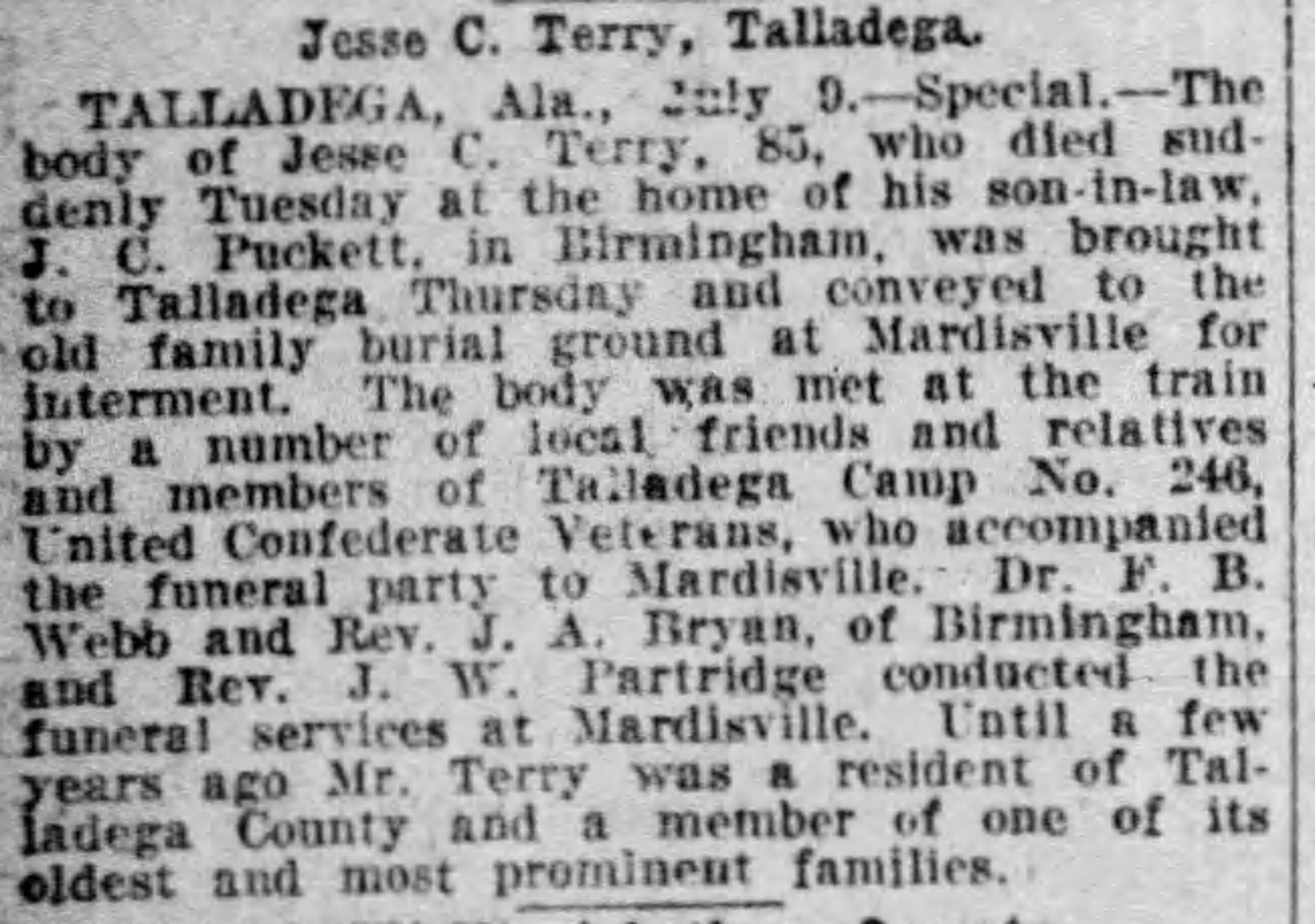 Jesse C. Terry obituary